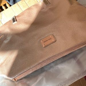 Pink metallic tote